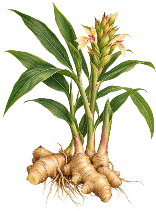 Botanical illustration of Ginger